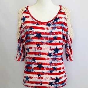*4/$20* Rue 21 Cold Shoulder Stars/Stripes & La…
